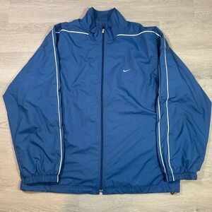Nike XXL Track Jacket Mens Blue Full Zip Athletic Windbreaker‎